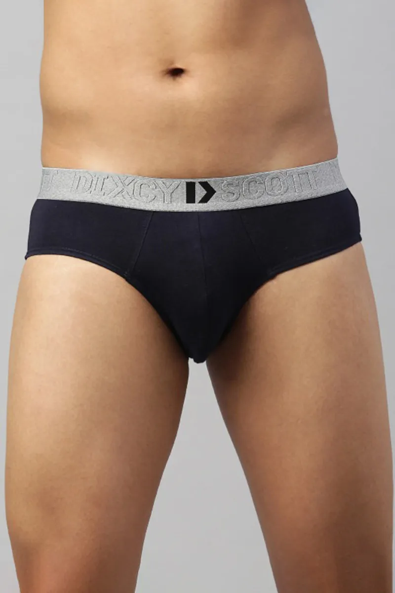 Men's Cotton Anti Microbial Finish Hustle Brief CLMBR002NAVXL