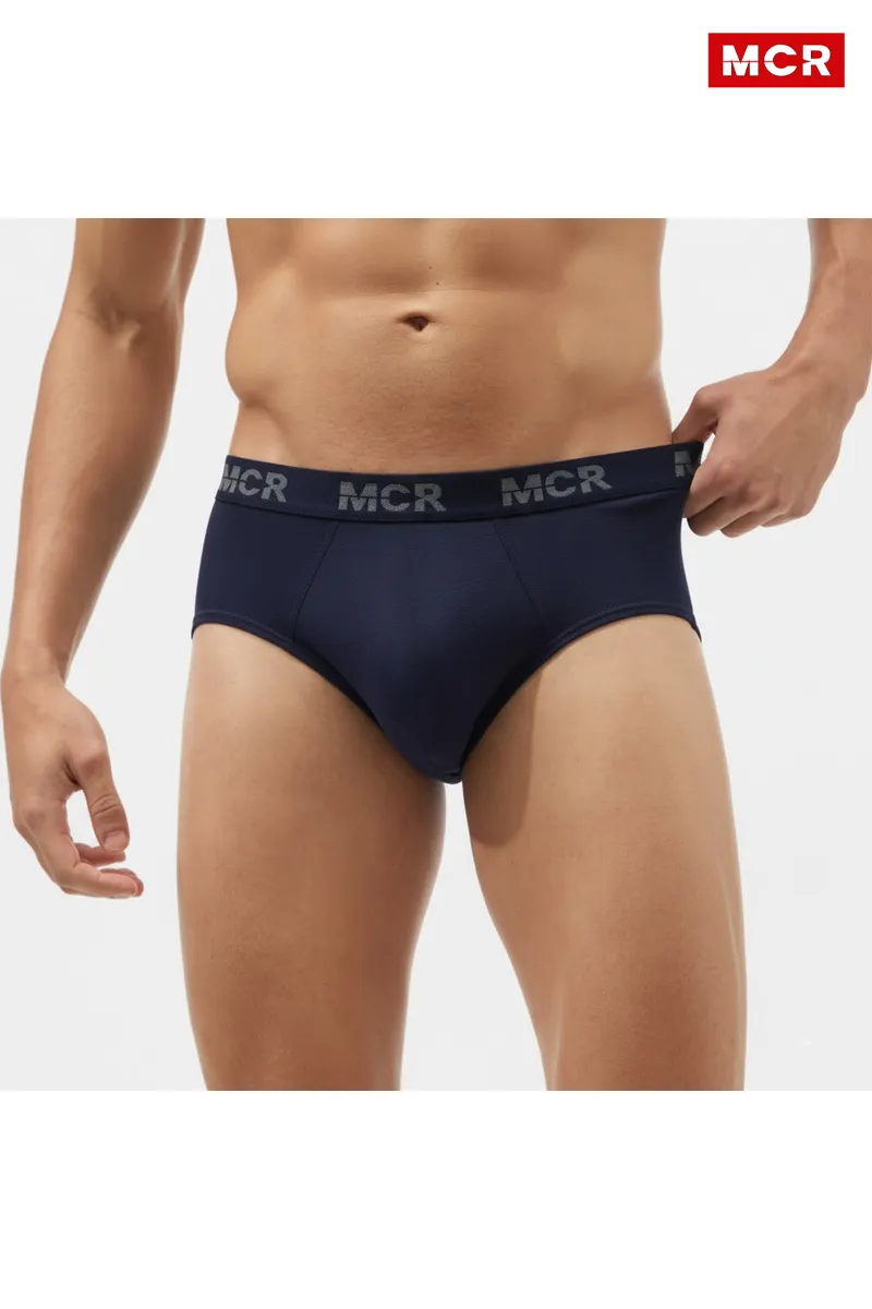 Men's Cotton Solid Gem Briefs CLMBR014NAV100