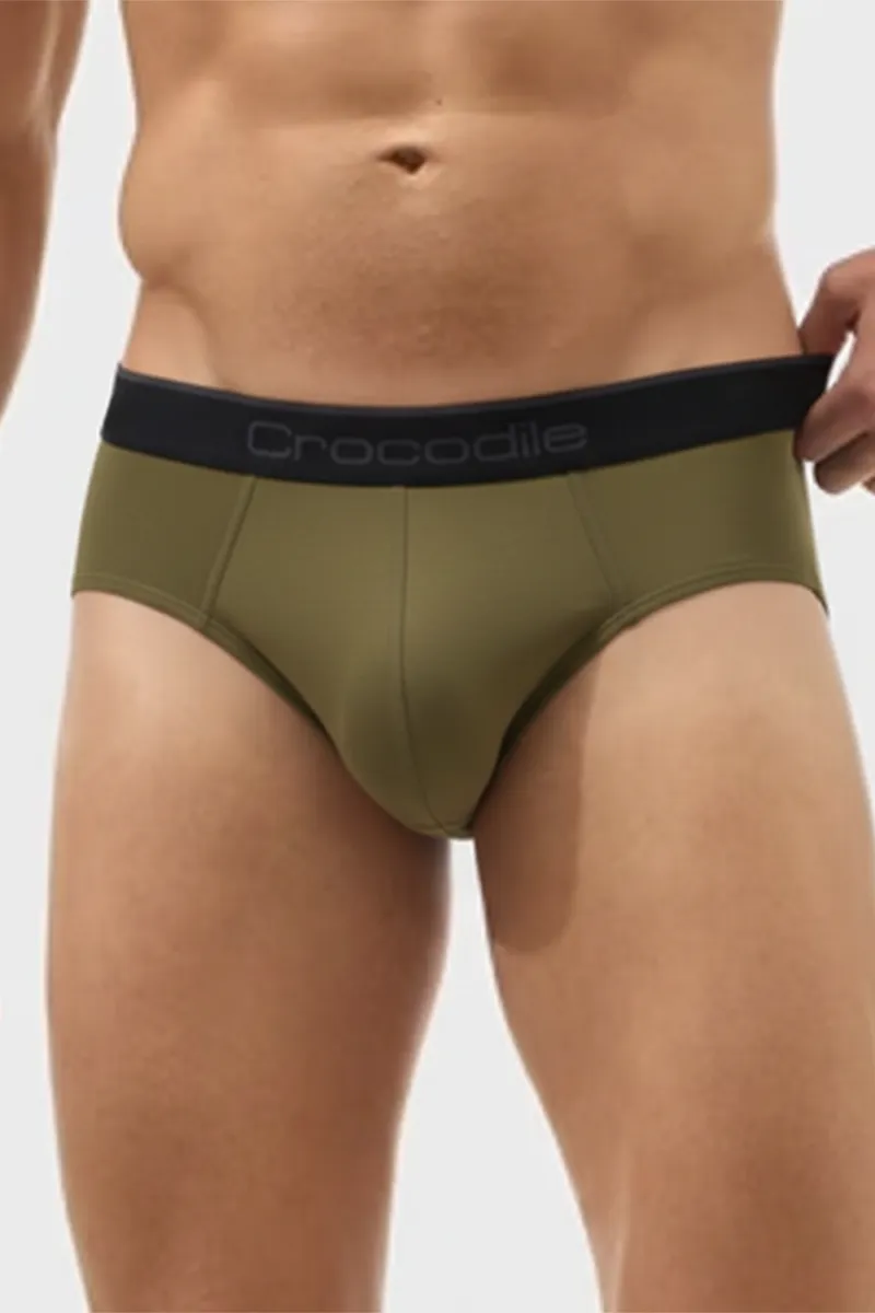 Men's Solid Combed Cotton with Comfort Fit Brief CLMBR015OLIM