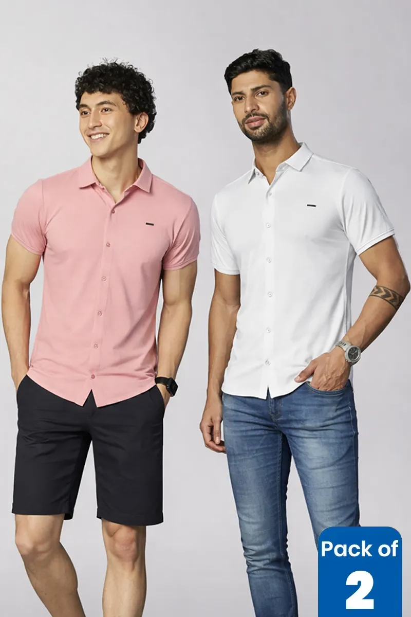 Men's Self Designed Casual Shirt - Pack of 2