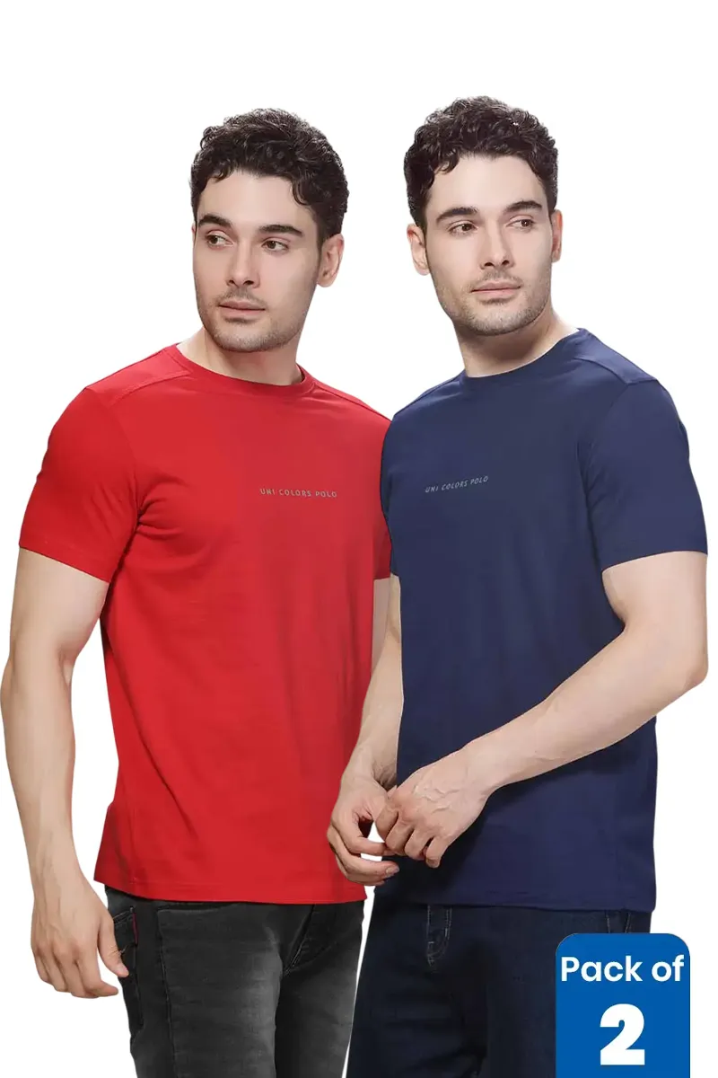 Men's Cotton Slim Fit T-shirt - Pack of 2