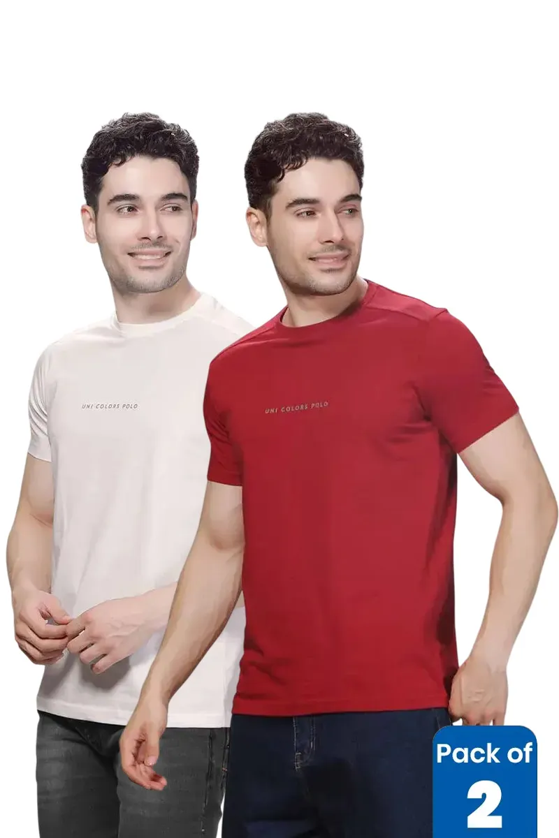 Men's Cotton Slim Fit T-shirt - Pack of 2