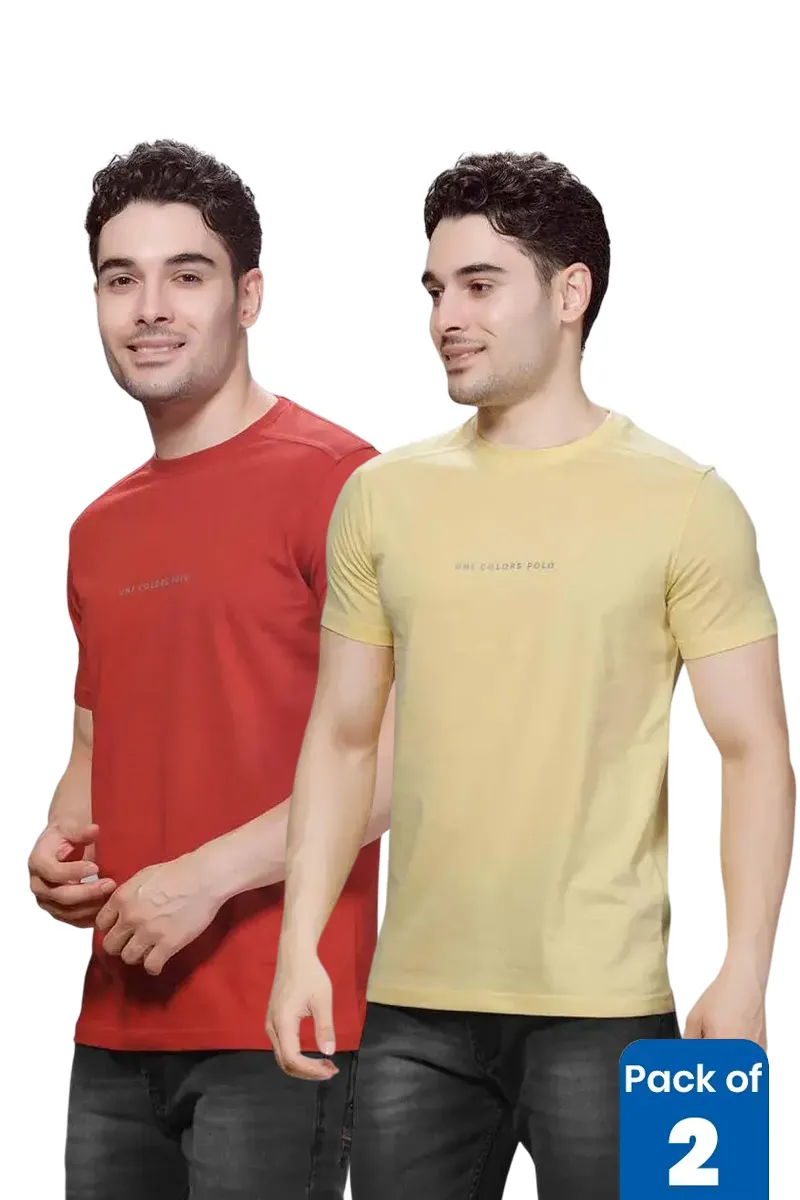 Men's Cotton Slim Fit T-shirt - Pack of 2