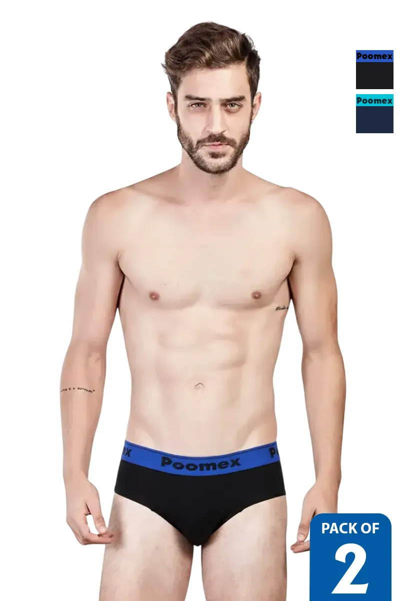 Men's Cotton Solid Elegant Briefs - Pack of 2 CLMCB108MUL80