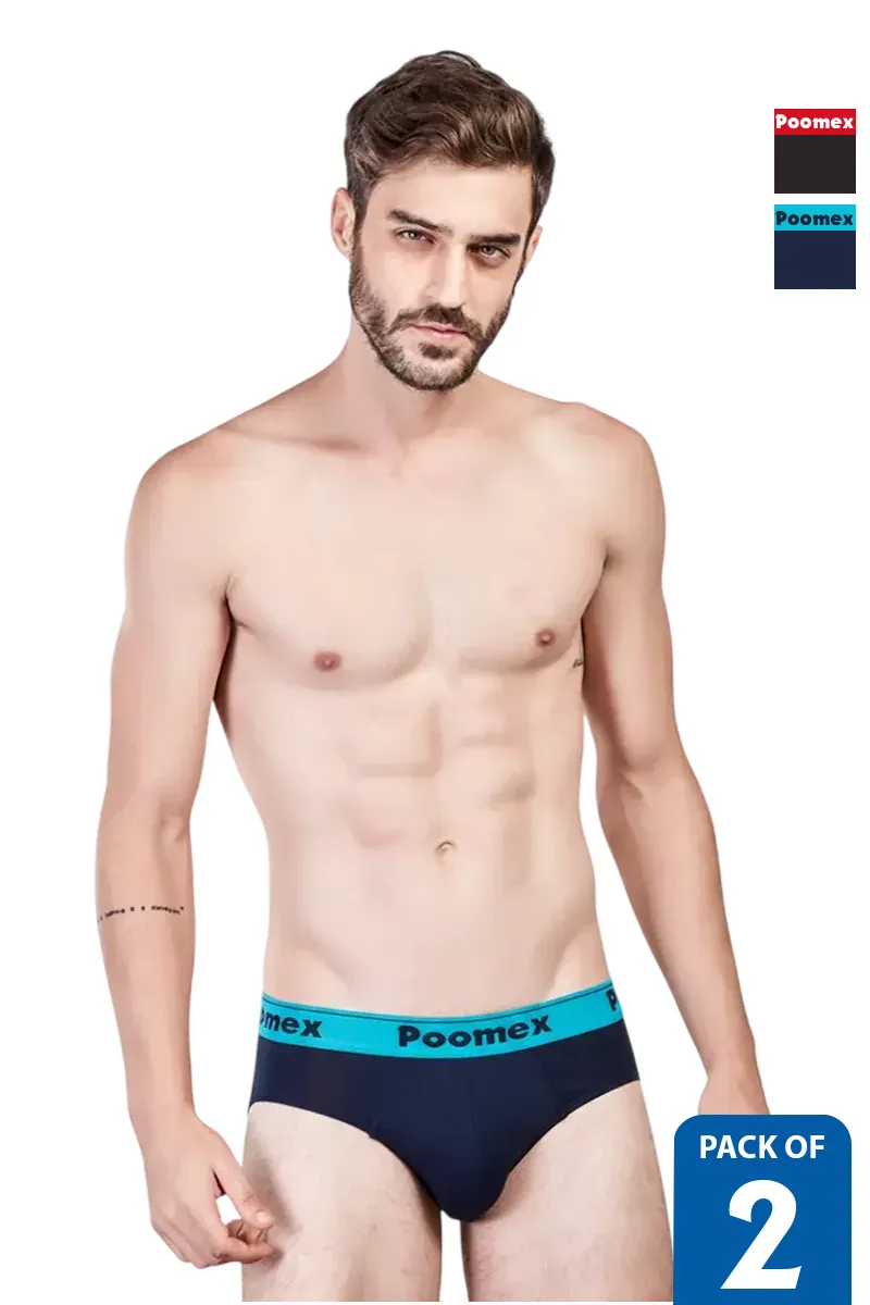 Men's Cotton Solid Elegant Briefs - Pack of 2 CLMCB110MUL80
