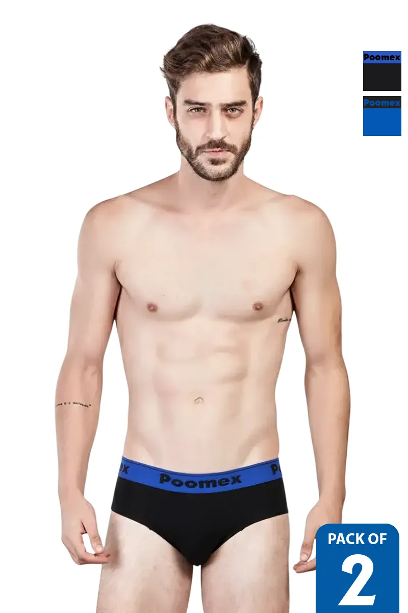 Men's Cotton Solid Elegant Briefs - Pack of 2 CLMCB111MUL80