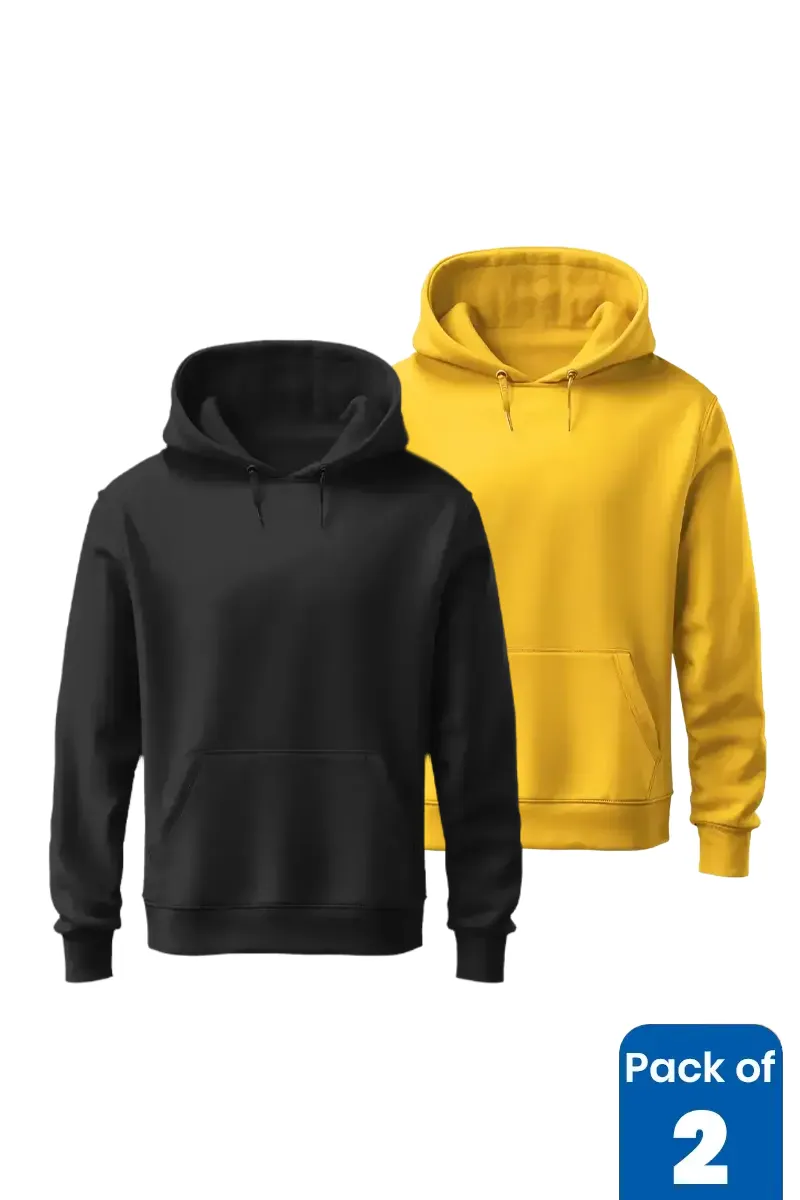 Cotton Solid Hoodie for Men - Pack of 2 CLMCB116MULXXL