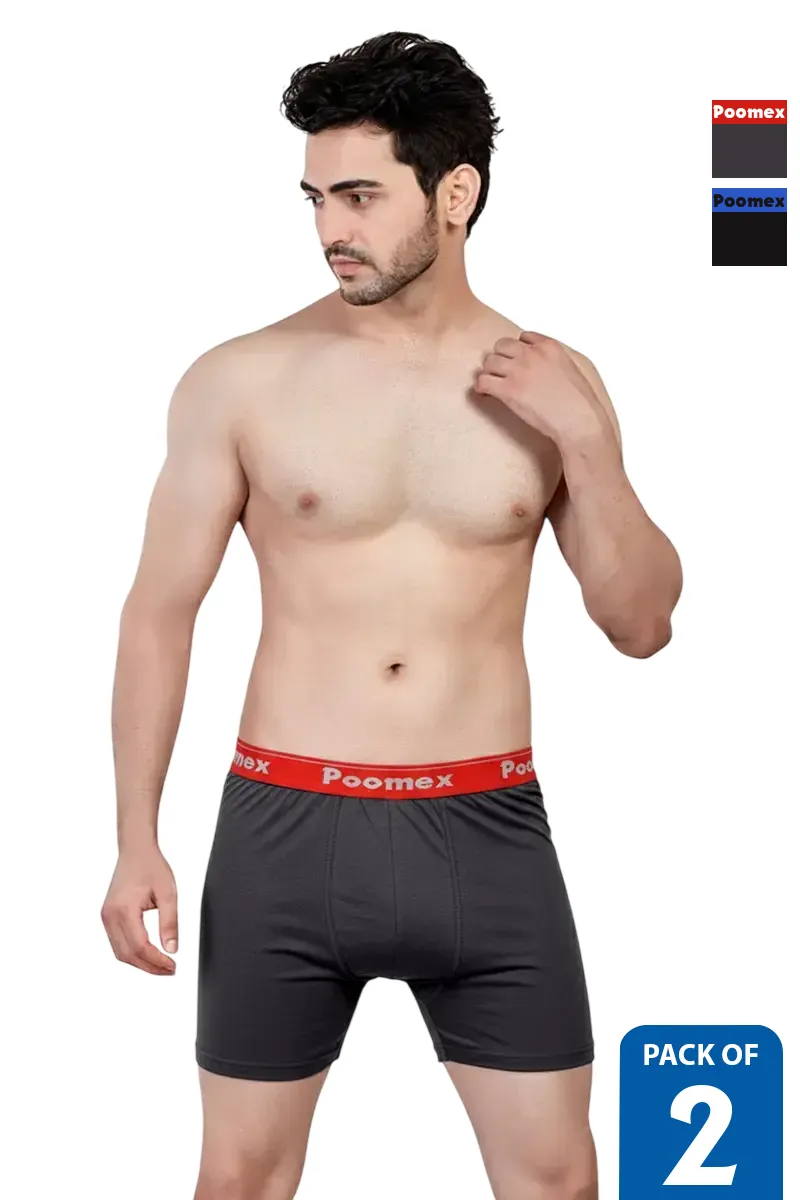 Men's Cotton Solid Elegant Trunks - Pack of 2 CLMCB147MUL100
