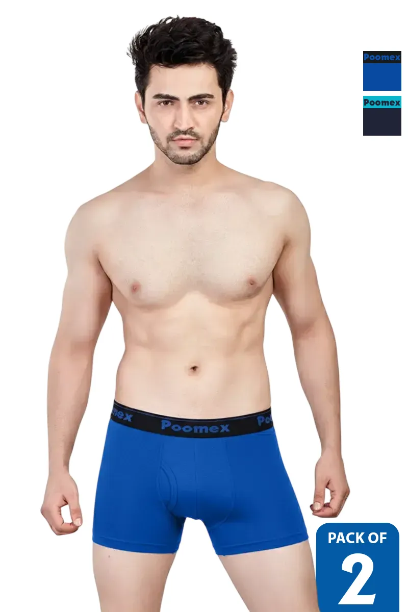 Men's Cotton Solid Elegant Trunks - Pack of 2 CLMCB148MUL100