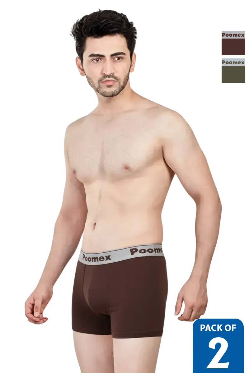 Men's Cotton Solid Elegant Trunks - Pack of 2 CLMCB149MUL90