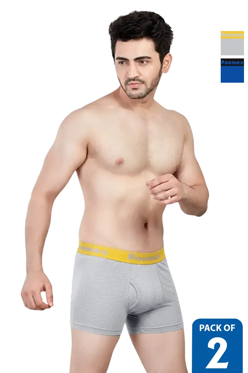 Men's Cotton Solid Elegant Trunks - Pack of 2