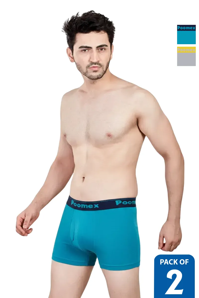 Men's Cotton Solid Elegant Trunks - Pack of 2