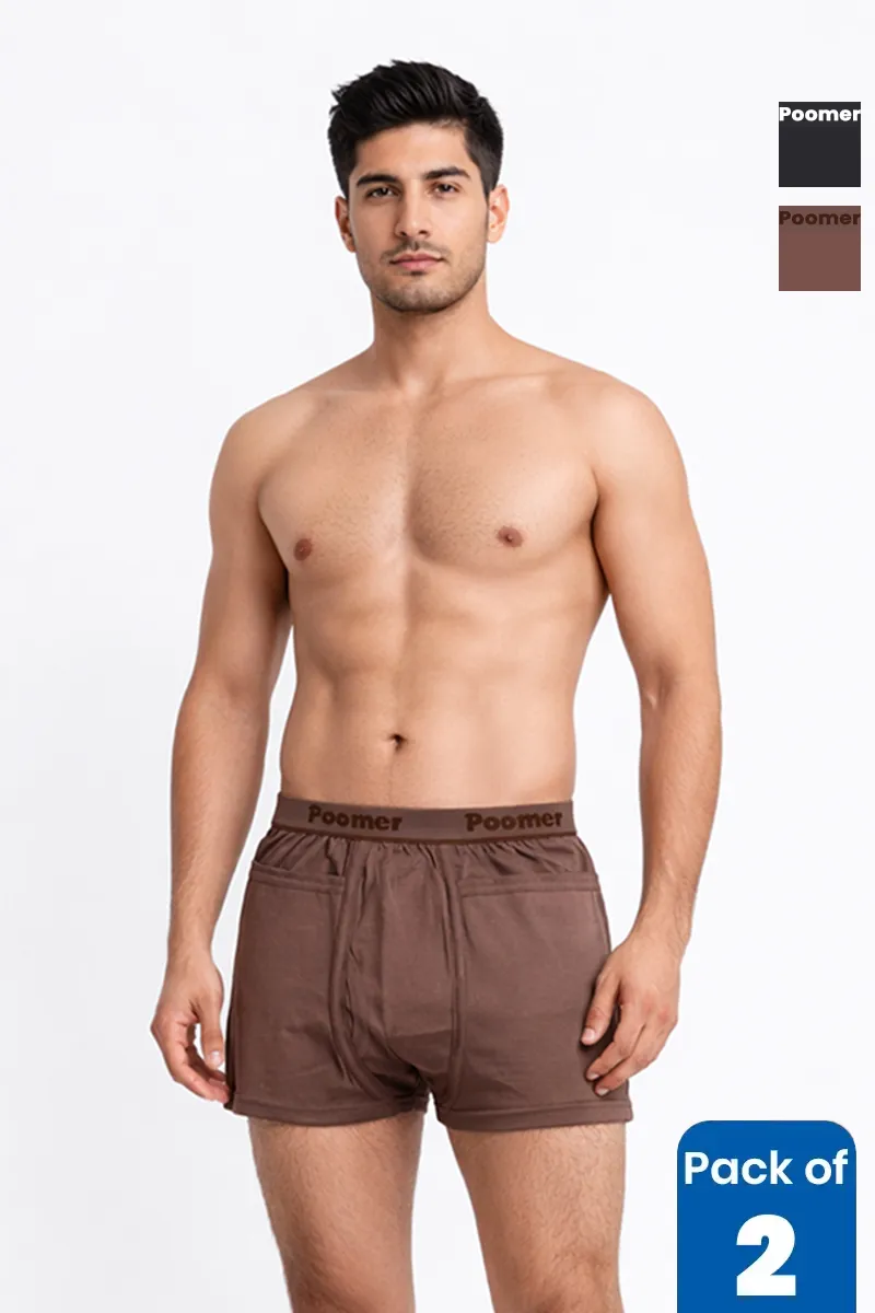 Men's Cotton Solid Trunks - Pack of 2