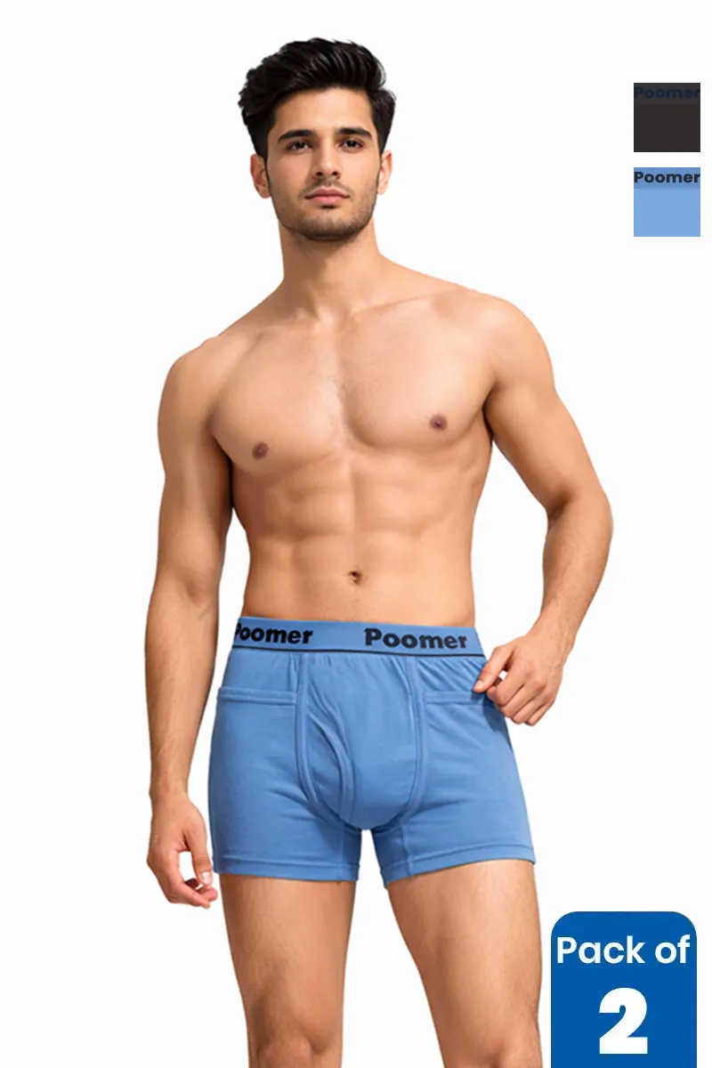 Men's Cotton Solid Trunks - Pack of 2