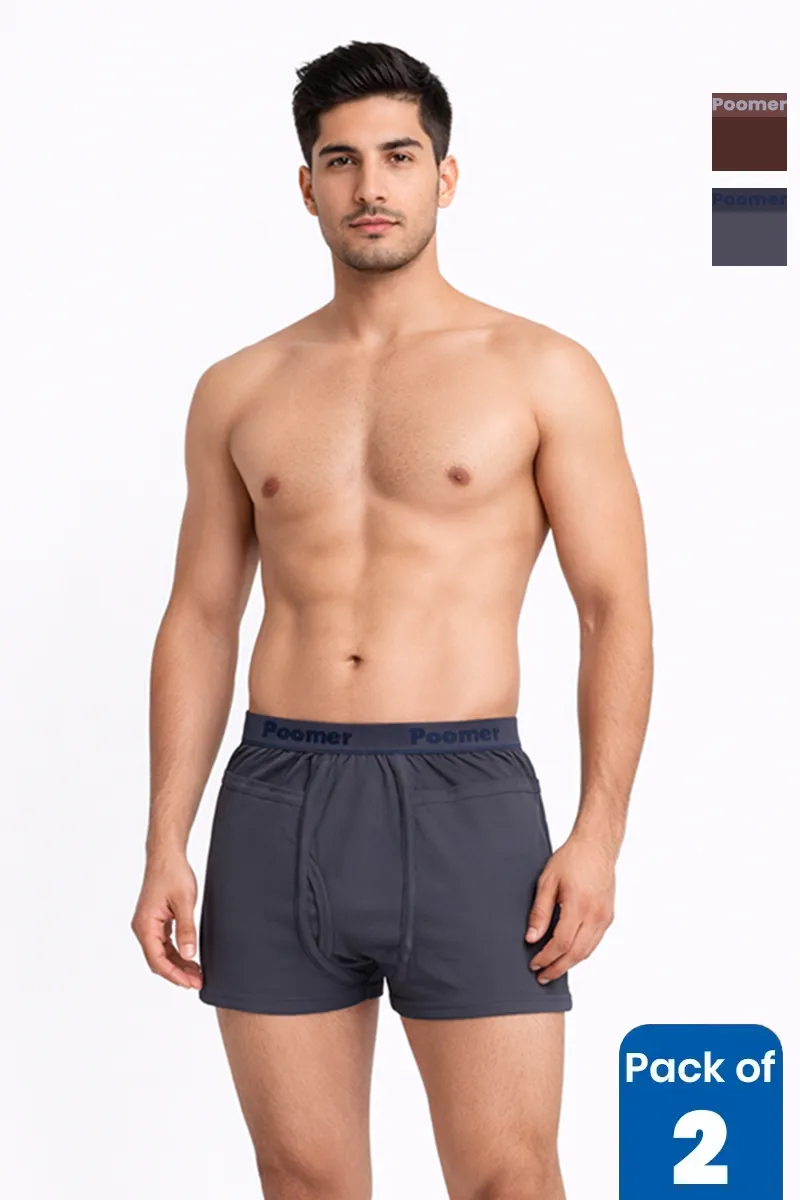 Men's Cotton Solid Trunks - Pack of 2