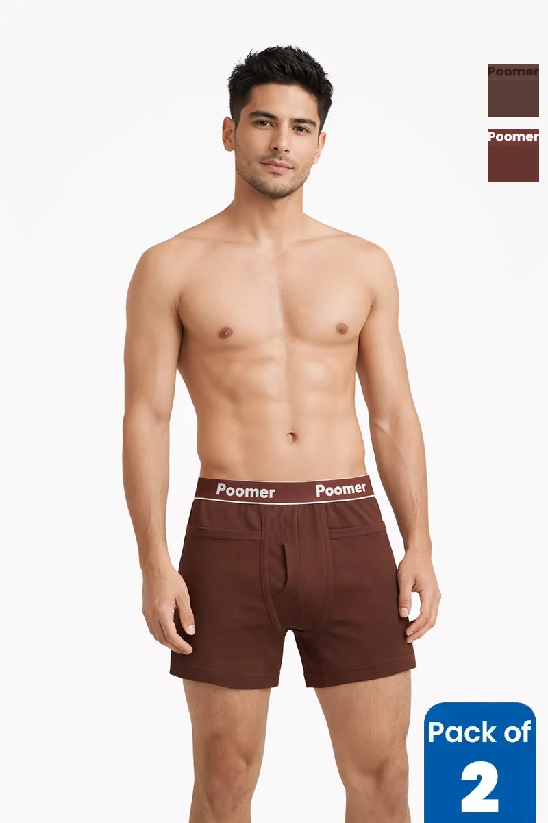 Men's Cotton Solid Trunks - Pack of 2