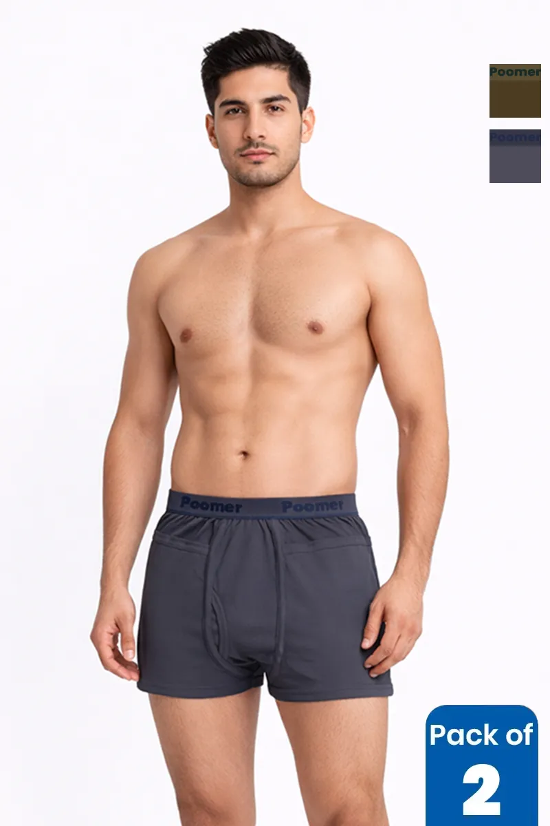 Men's Cotton Solid Trunks - Pack of 2