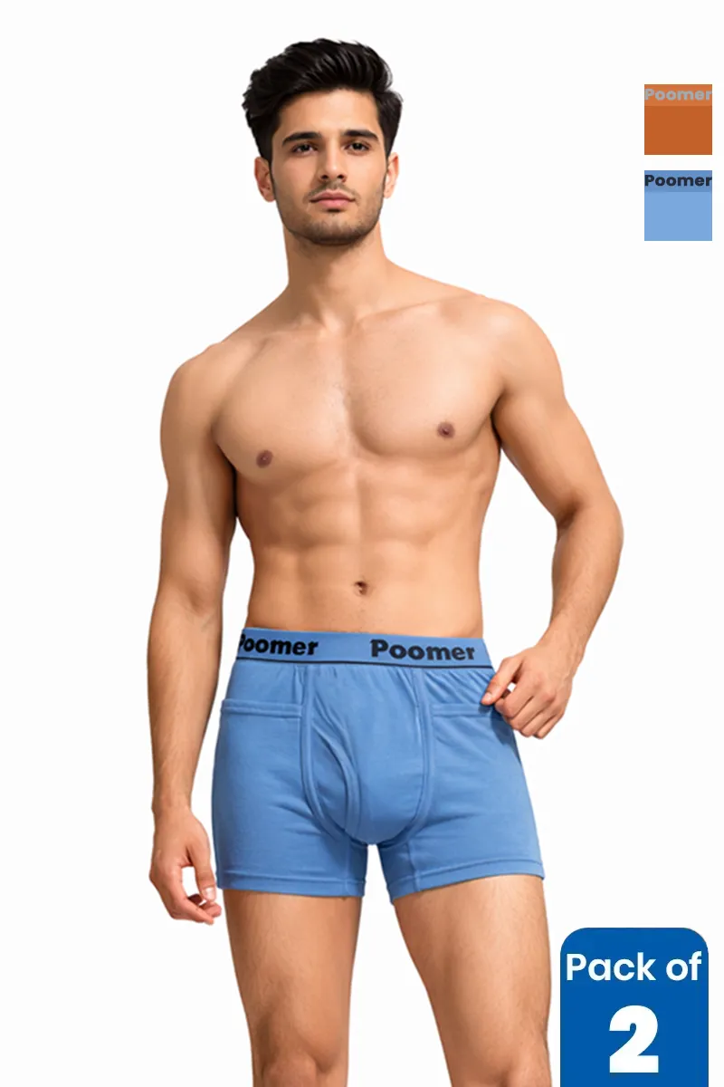 Men's Cotton Solid Trunks - Pack of 2