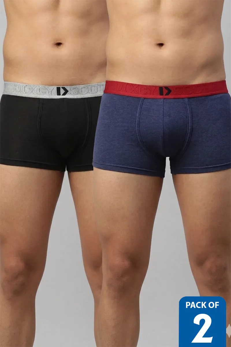 Men's Cotton Anti Microbial Finish Elate Trunk - Pack of 2