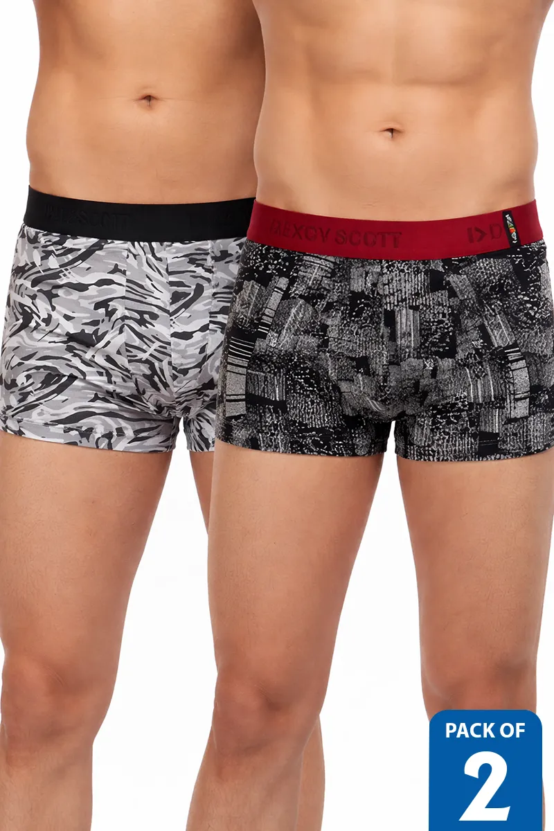 Men's Cotton Anti Microbial Finish Zest Trunk - Pack of 2