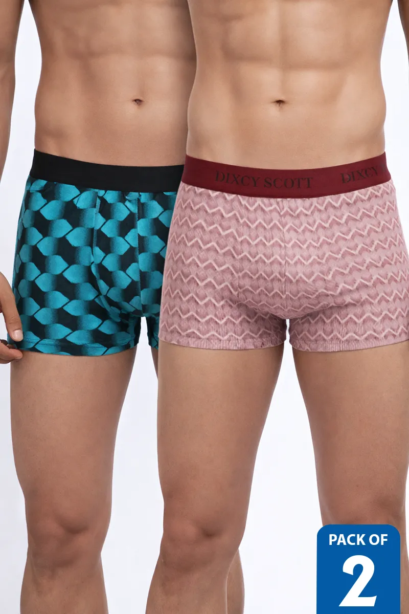 Men's Cotton Anti Microbial Finish Zest Trunk - Pack of 2