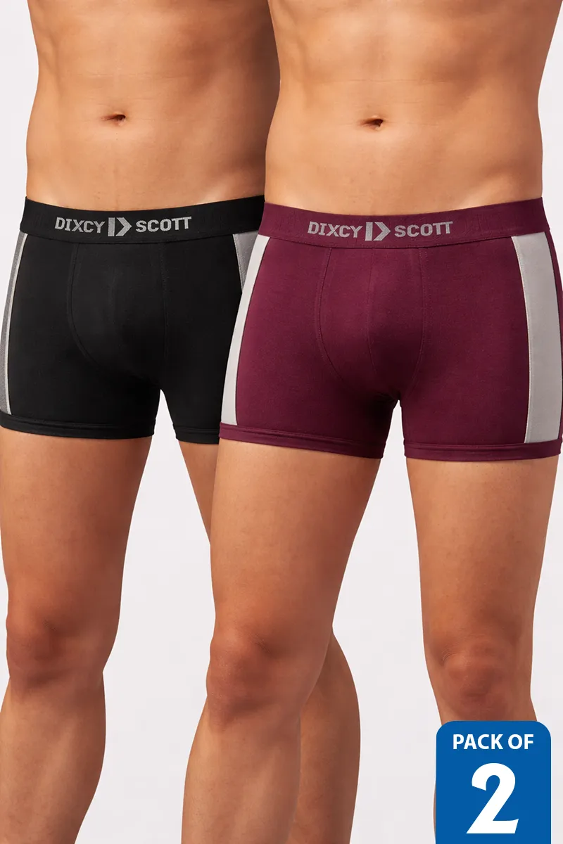 Men's Cotton Anti Microbial Finish Pulse Trunk - Pack of 2