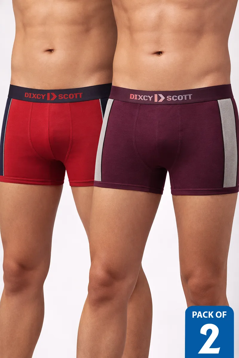 Men's Cotton Anti Microbial Finish Pulse Trunk - Pack of 2