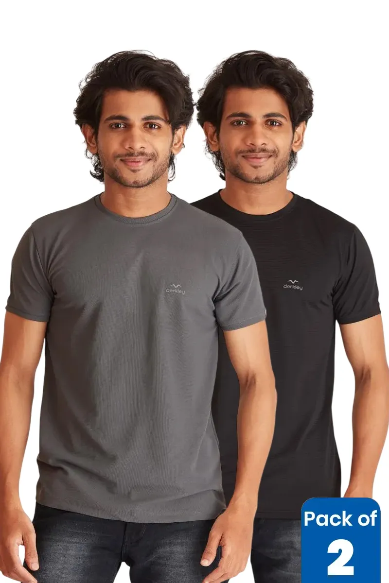 Men's Polyester Sports T-shirt - Pack of 2