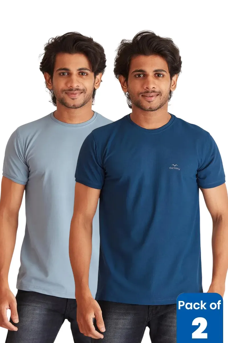 Men's Polyester Sports T-shirt - Pack of 2 CLMCB372MULXXL