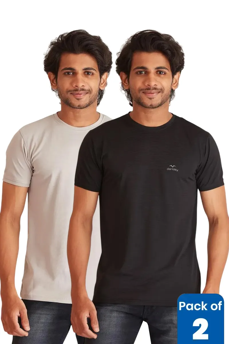Men's Polyester Sports T-shirt - Pack of 2