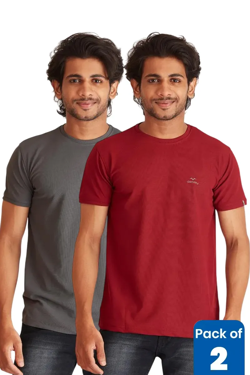 Men's Polyester Sports T-shirt - Pack of 2 CLMCB381MULM