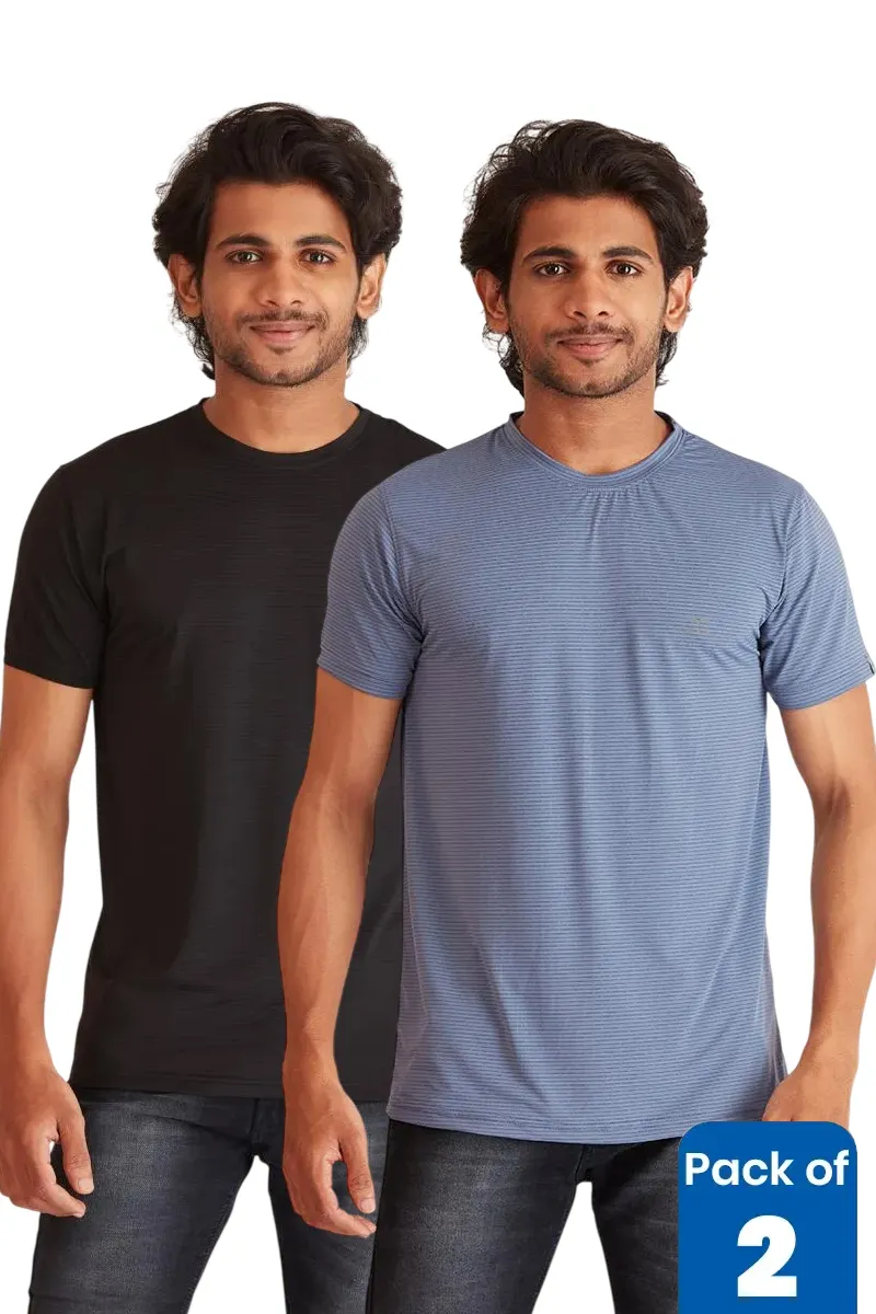 Men's Polyester Sports T-shirt - Pack of 2