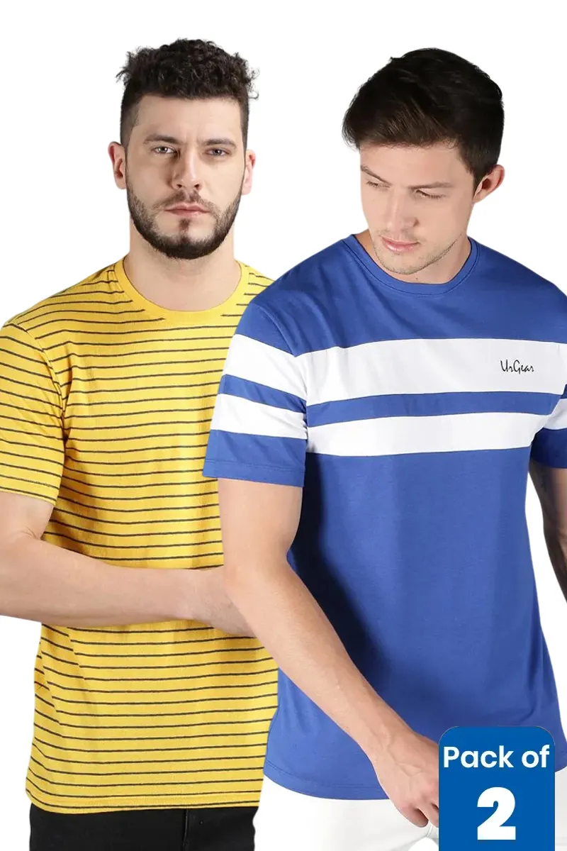 Men's Cotton Printed T-shirt - Pack of 2
