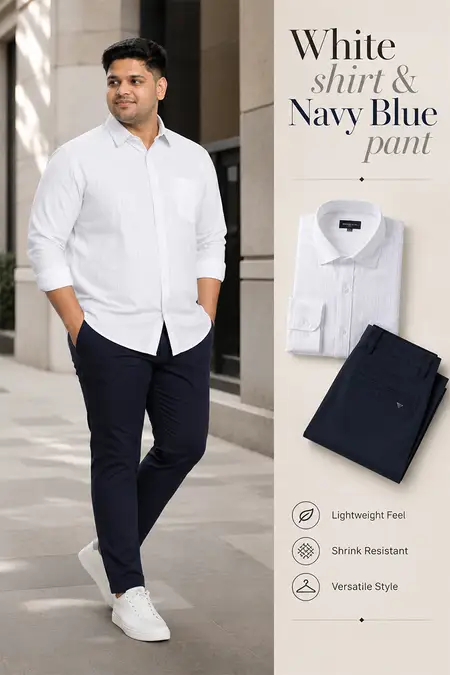 Men's Ready-to-Wear Plus Size Shirt & Trouser Set - Pack of 2