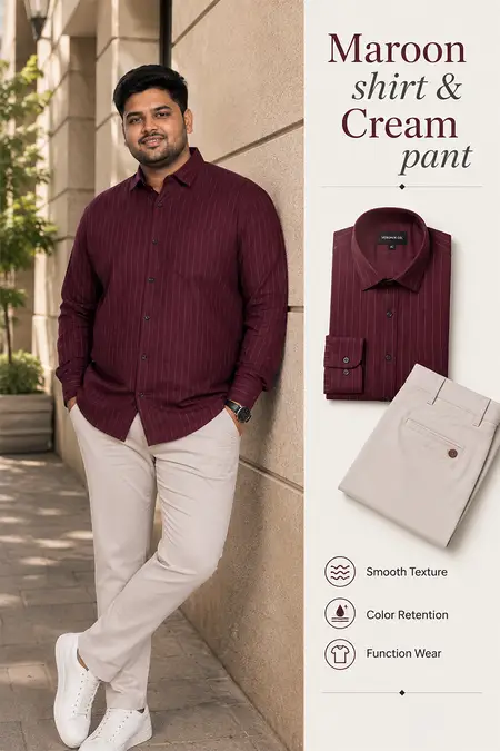 Men's Ready-to-Wear Plus Size Shirt & Trouser Set - Pack of 2