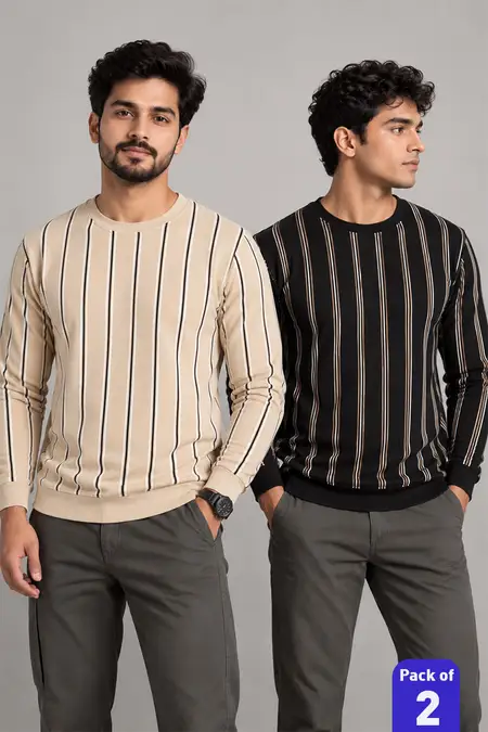 Men's Cotton Blend Regular Fit Sweatshirt - Pack of 2