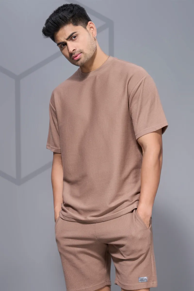 Men's Cotton Tshirt & Shorts Co-Ords CLMCS01BRO44