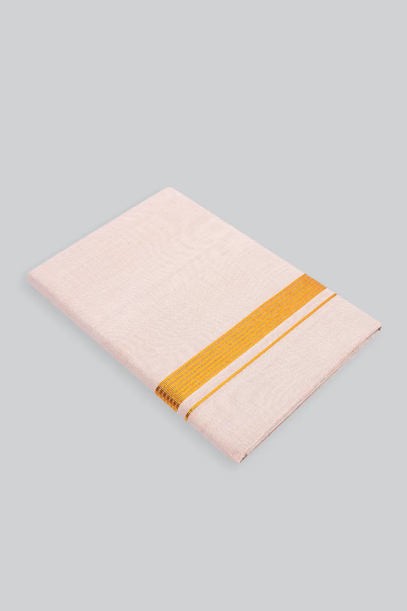 Tissue Dhoti for Men with Matching Border CLMDH08GOL2MTR