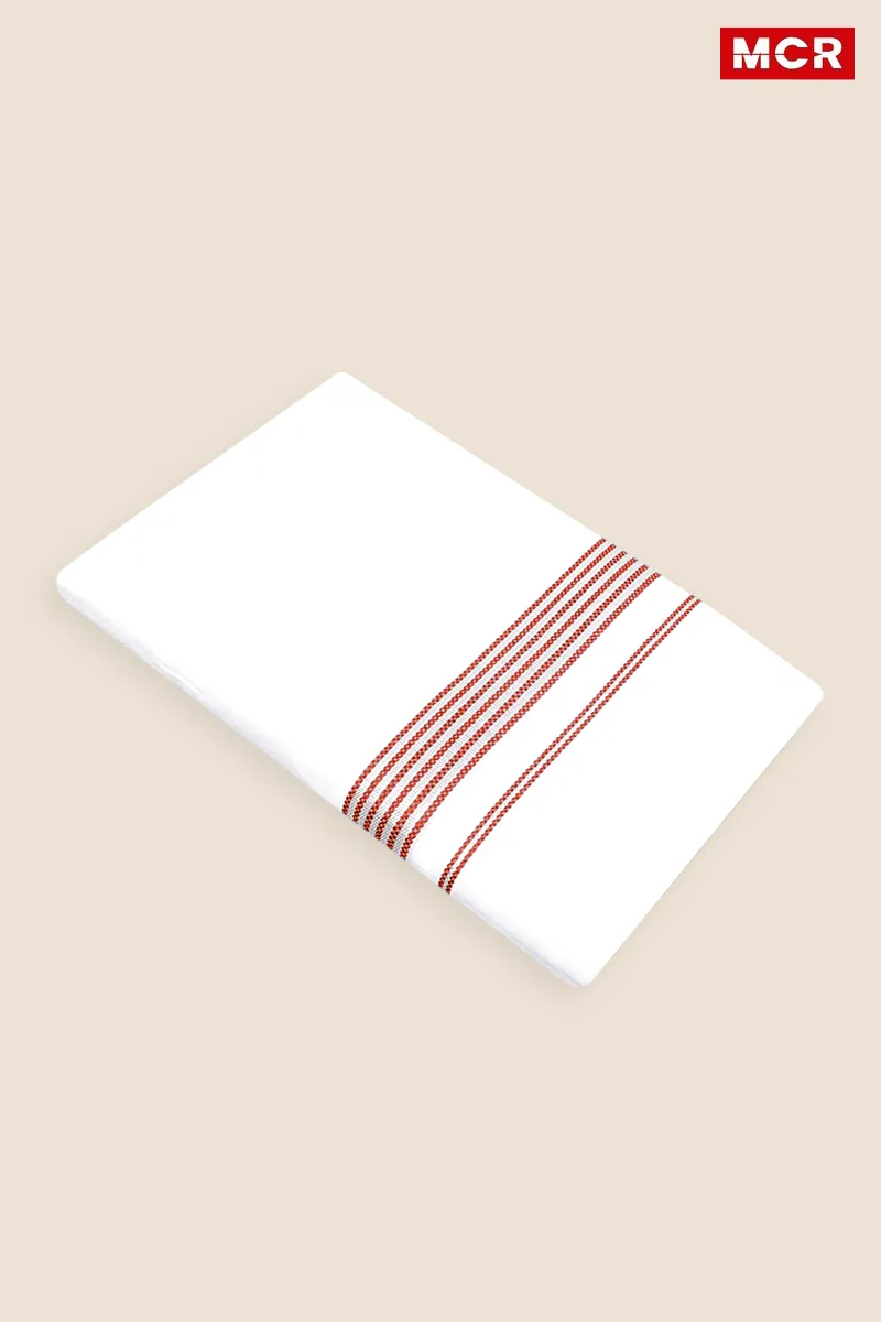 Men's Cotton Fancy Border Double Dhoti - 3.8 Mtr CLMDH26BRO38MTR