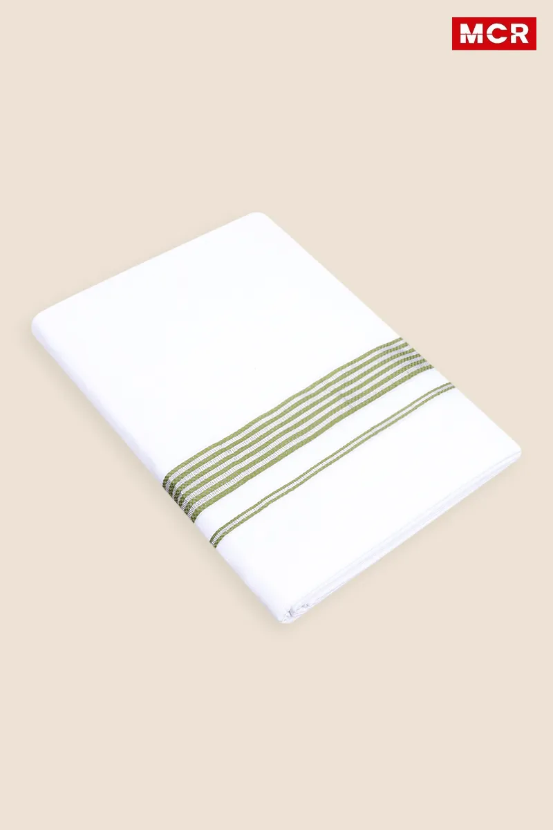 Men's Cotton Fancy Border Double Dhoti - 3.8 Mtr CLMDH26GRE38MTR