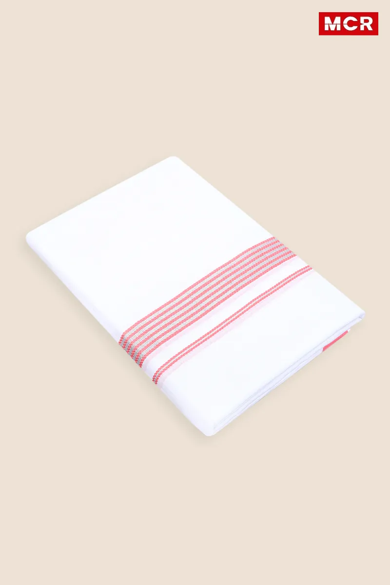 Men's Cotton Fancy Border Double Dhoti - 3.8 Mtr CLMDH26PEA38MTR