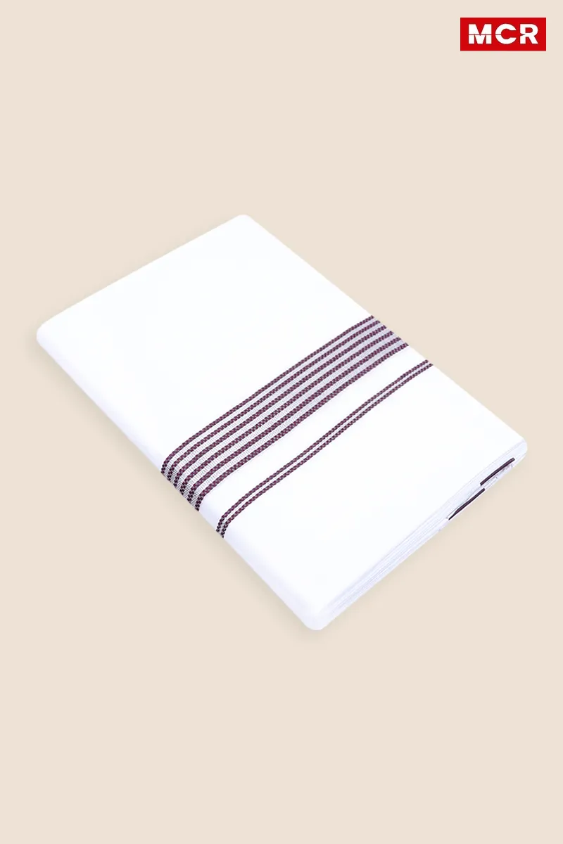 Men's Cotton Fancy Border Double Dhoti - 3.8 Mtr CLMDH26PUR38MTR