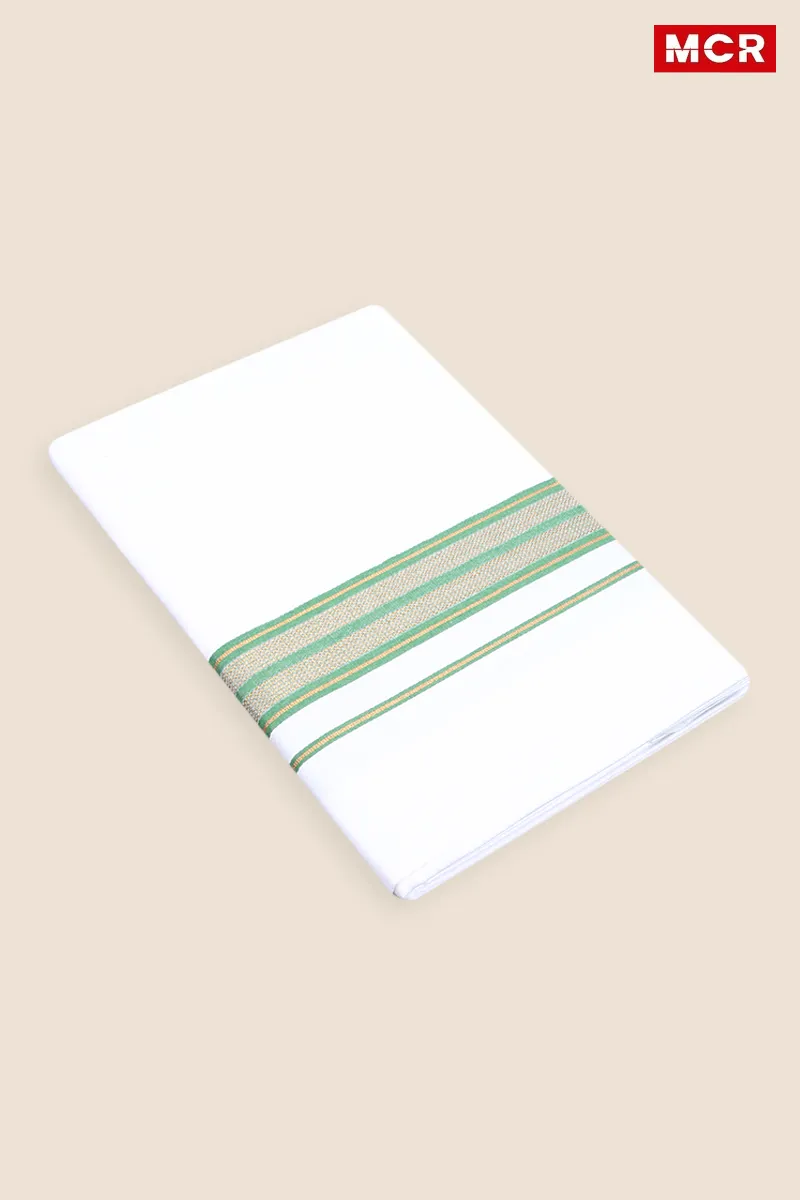 Men's Cotton Fancy Border Single Dhoti - 2 Mtr
