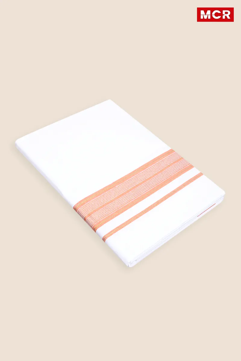 Men's Cotton Fancy Border Single Dhoti - 2 Mtr CLMDH30LIO2MTR