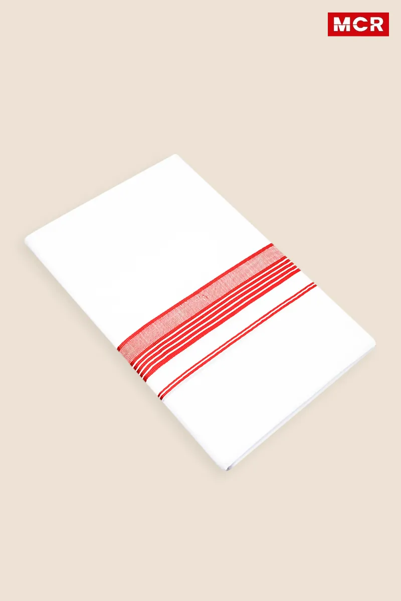 Men's Cotton Fancy Border Double Dhoti - 3.8 Mtr