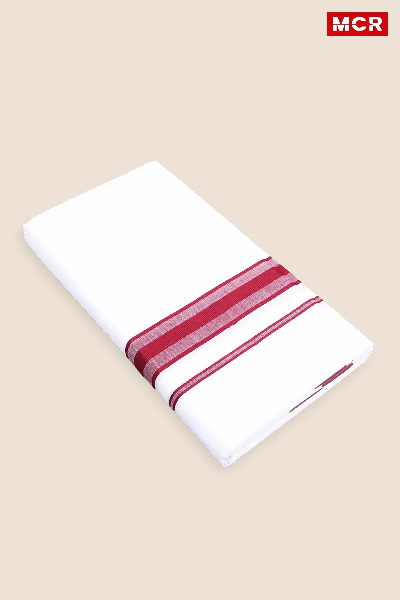 Men's Cotton Fancy Border Double Dhoti - 3.8 Mtr CLMDH51BUR38MTR