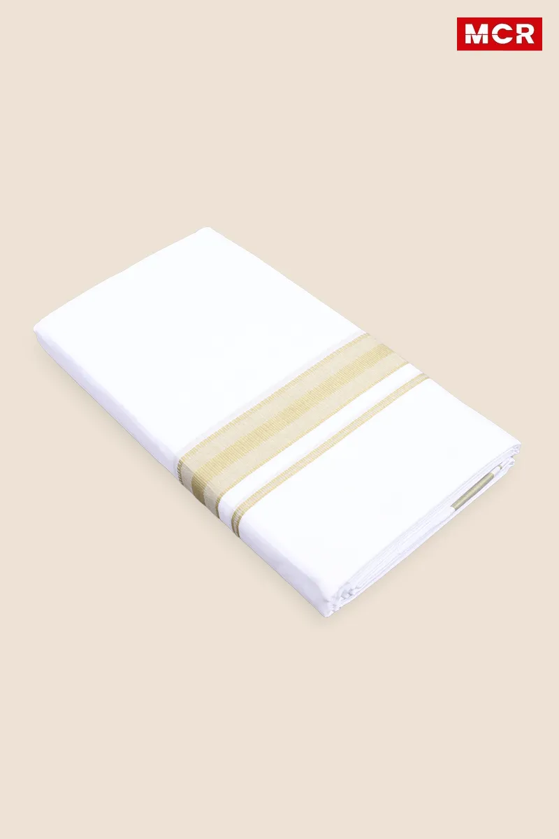 Men's Cotton Fancy Border Double Dhoti - 3.8 Mtr CLMDH51OLI38MTR