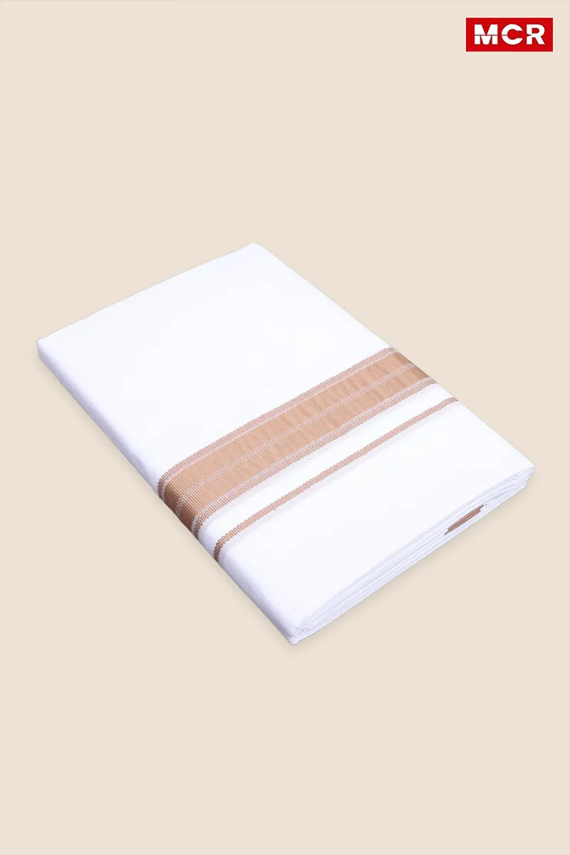 Men's Cotton Fancy Border Double Dhoti - 3.8 Mtr CLMDH54LIB38MTR
