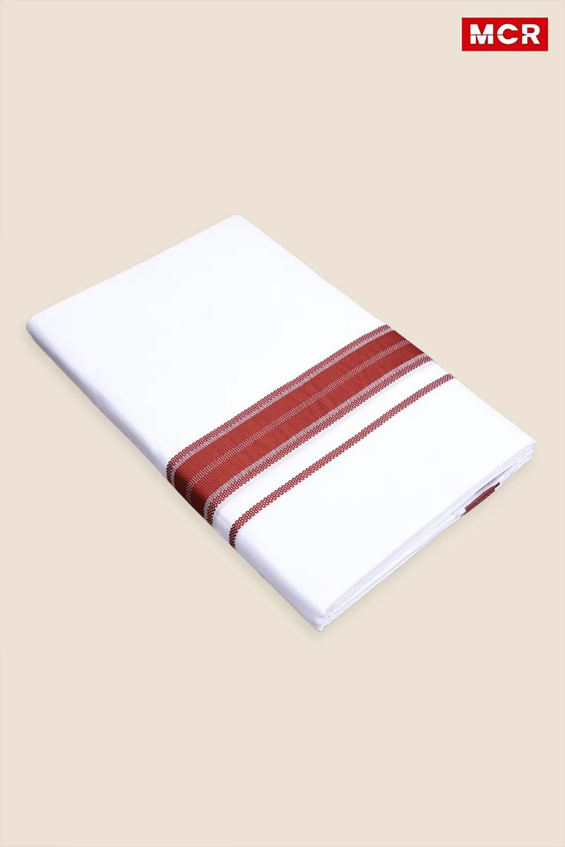 Men's Cotton Fancy Border Double Dhoti - 3.8 Mtr