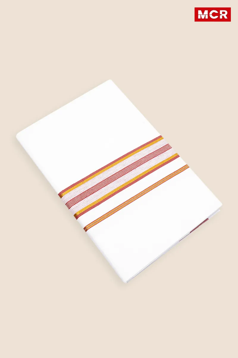Men's Cotton Fancy Border Single Dhoti - 2 Mtr CLMDH55MAR2MTR